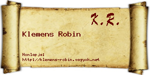 Klemens Robin névjegykártya